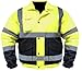 Utility Pro UHV563 High-Vis Bomber Jacket with Removable Fleece Liner and Waterproof Dupont Teflon, Lime, X-Large