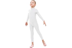 Genfirdom Girls Unitards Long Sleeve Full Body Leotard Kids Turtleneck Bodysuit for Dance Costume Gymnastics 3-12 Years
