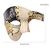 Half Face Men's Phantom of The Opera Vintage Design Venetian Carnival Masquerade Mask (Beige & Black)