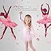 Alrens 74 x 38 Inch DIY Decor Lovely Ballet Girl Art Wall Stickers for Kids Rooms Home Decor Wall Decals Flower Bedroom Decor Butterfly Decoration Stickers Mural