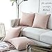 Home Brilliant ecorative Pillow Covers 18x18 Throw Pillow Covers Lined Linen Cushion Covers for Bed Couch, Set of 2, 18 x 18 inches(45cm), Baby Pink
