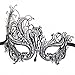 Signstek Metal Laser Cut Filigree Masquerade Venetian Party Mask with Black/Blue Stones