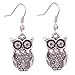 YAZILIND y Latticed Pattern Owl Ear Wire Hook Dangle Animal Earrings