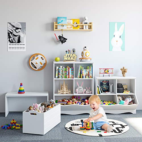 HOMECHO Kid’s Toy Chest, Wood Storage Chest Seat Bench, Modern