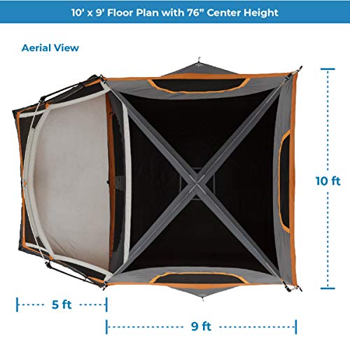 CORE 6 Person Straight Wall Cabin Tent with Screen Room Portable Camp