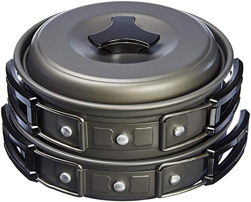 ROOKLY Portable Camping Cookware Mess Kit Perfect Outdoor Cooking Equipment For Backpacking Hiking And Picnic Kit For 1-2 Person