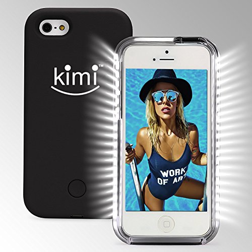 KIMI Selfie Light iPhonCase, Fashion Luxury Flash Mobile Led Cover, Increase Facial Light, (Black, iPhone X)