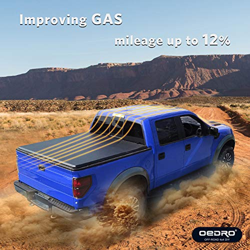 oEdRo Upgraded Soft TriFold Truck Bed Tonneau Cover Compatible for 20092014 Ford F150 F150