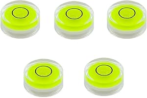 YMGBHNKJLS 5Pcs Small Circular Bubble Levels with Double Sided Adhesive Bottom Mini Little Stick-on Bubble Spirit Level Measuring Layout Tools Levels (15x6mm)