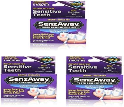 SenzAway Tooth Desensitizing Gel for Sensitive Teeth, Pack of 3