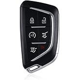ABUDU fit for 2021Cadillac Escalade Smart Key Remote Key Fob 433MHz 49 Chip 5+1 Buttons SUV Start Function Blade Design No Logo FCC ID: YG0G20TB1