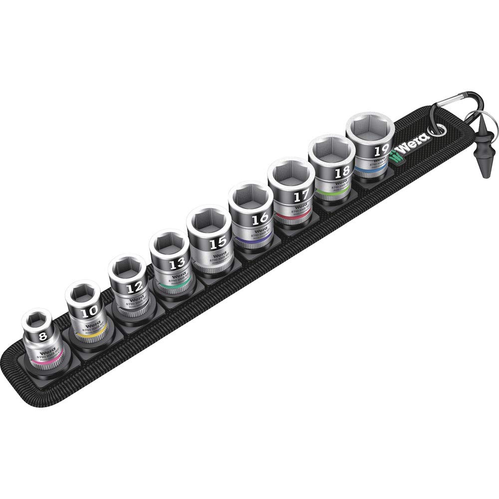 Wera 05003970001 Belt B 1 Zyklop In-Hex Holding Function Bit-Socket set, Black, 3/8-Inch