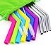 Tomnk Reusable Straws Set 6 PCS Silicone Rubber Straws for 20 30oz Yeti Tumbler/Rtic Straws,4 PCS Stainless Steel Straws and 3 Cleaning Brushes