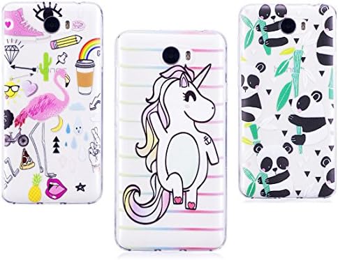 EarthNanLiuPowerTu Silicon Case for HUAWEI Y52 y5ii Y5 II 2 (cun-l21) cun-l01 Slim Rubber Silicone Gel Soft TPU Fantasy 3D Embossed Clear Background (Unicorn & Panda & Flamingo Girl Fashion Boy