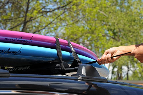 DORSAL Surfboard Kayak SUP Surf Roof Rack Tie Down Straps 15 FT (2) Black