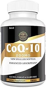 Nature's Pure Co q 10 Supplement 200mg Coq10 Capsules Veggie Ubiquinol, Ubiquinone Co Q 10 Enzyme Coq10 200mg, Cq10 200mg Promotes Heart Health, Energy Production, Naturally Fermented 90 Capsules