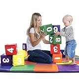 Dream Tree Building Blocks with Numbers [Set of 12] Washable, Non-Toxic CPSIA Compliant Learning Toys Soft Foam Blocks for Toddler, Baby, Kids, and Preschool