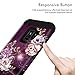 Hocase Galaxy S9 Case w/Unique Flower Pattern Design, Sturdy 3-Piece Heavy Duty Shockproof Protection Hard Armor Cover Rubbery Protective Case for Samsung Galaxy S9 2018 - Royal Purple