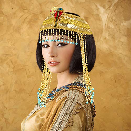 Women's Egyptian Headpiece Crown Snake Beaded Headband Women's Egyptian