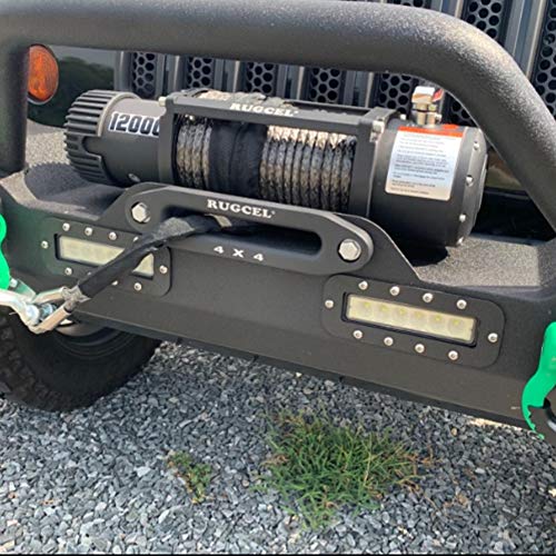 RUGCEL Winch Waterproof Synthetic Rope Winch - 12000 lb. Load Capacity