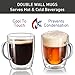 17 oz Large Coffee Mug - Double Wall Insulated Glass, Unique Gift Set of 2. Keeps Hot Or Cold Drinks Longer - Clear Coffee Mugs - JECOBI
