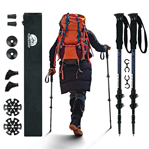 Underwood Aggregator Nordic Walking Stick für Damen und Herren, Teleskop 2 Stück Wanderstöcke für Trekking, Aluminium Wanderstock, 60-135 cm Trekkings