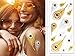 Boho Gold Temporary Tattoos - Metallic Gold Henna Tattoo Kit | 10 sheets & 100+ designs | Boho Glitter Accessories Stickers | Fits Men, Women & Kids | For Face, Body, Music Festival Clothing, Costumes