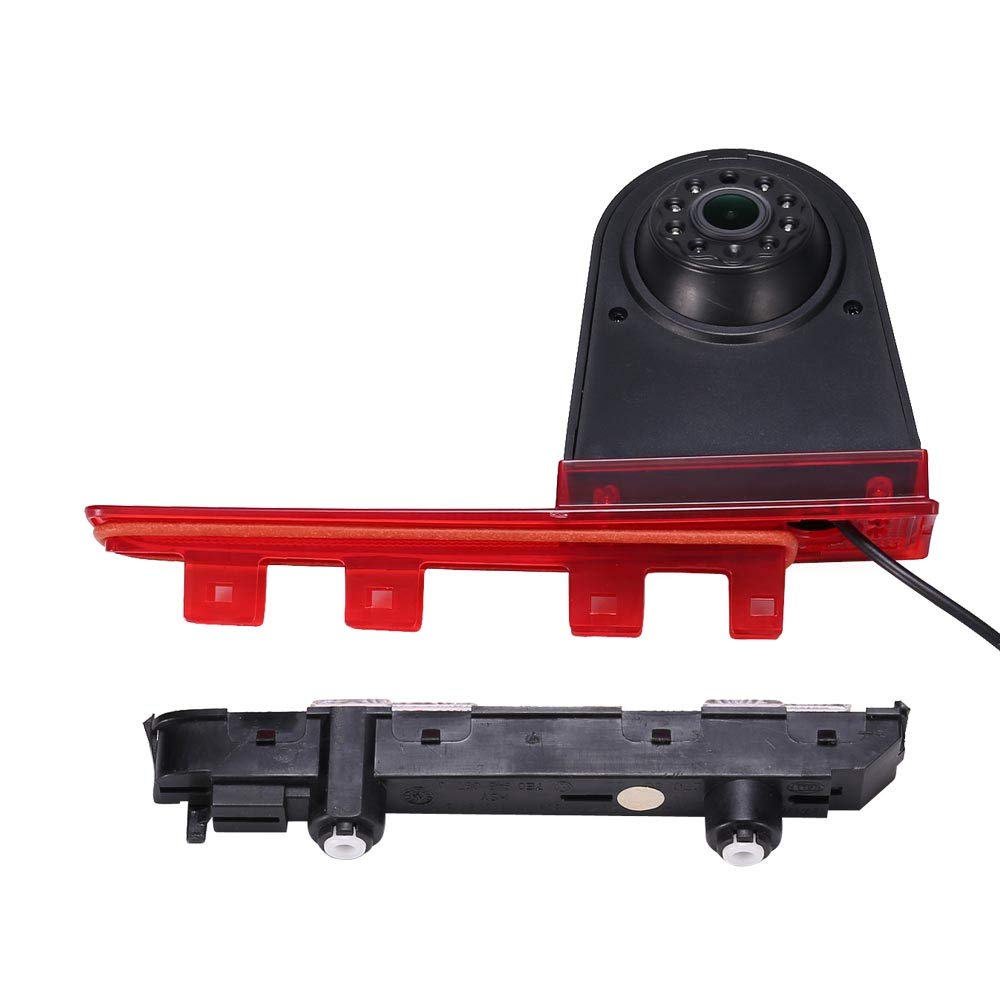 HD IP68 1280Pixels Auto Brake Light Roof Rear View Reversing Backup Camera Parking Aids System with Angle Adjustable Compatible with V W T5 Multivan T6 Caravelle Transporter Business SUV