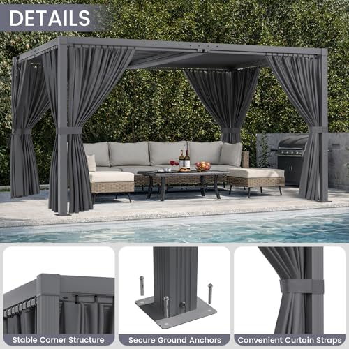 SAILARY Louvered Pergola Review: 10' x 13' Adjustable Hardtop Outdoor Shelter image 20