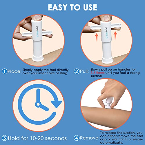 YARKOR EZ Bites Relief Bug Bite Suction Tool 2 Pcs, Bee Sting Pump Natural Itch Relief, and