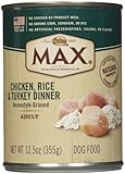 Max Dog Adult Chicken, Rice and Turkey Dinner Dog Food Cans, 12-1/2-Ounce, 12 pack cans