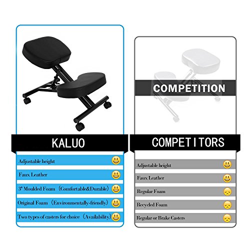 Kaluo Healthy Ergonomic Kneeling Chair - Posture Corrector Chair Stool for Home Office with Rollers Heavy duty