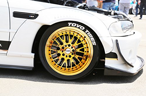 Tire Stickers Toyo Tires Tyre Lettering Add-On Car Accessory - DIY Kit with Glue & 2oz Touch-Up Cleaner / 17-18 Inch Wheels / 1.25 Inches/White / 4 Pack - Thumbnail 5
