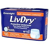 Protective Incontinence Adult Overnight Underwear | LivDry (L, 16 Count)