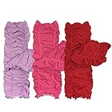 Bowbear Little Girls 3 Pair Gathered Ruffles Leg Warmers, Lilac, Cherry Red, Fuschia