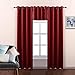 NICETOWN Valance for Bedroom - Half Window Tier Home Decoration Blackout Valance Eyelet Top Curtain for Kitchen/Living Room/Christmas (52 Width x 36 Length 1.2 inches Header, Burgundy Red)