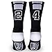 Custom Team Number Crew Socks | Athletic Socks by Chalk Talk Sports | Black | Choose Your Number, 24 Or 42 Team Number, One Size Fits Most