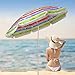 AMMSUN 7ft Beach Umbrella with Sand Anchor Portable Outdoor Patio Sun Shelter UV 50+ Protection & Tilt Aluminum Pole Air Vent with Carry Bag for Beach Patio Garden Outdoor Multicolor Blue
