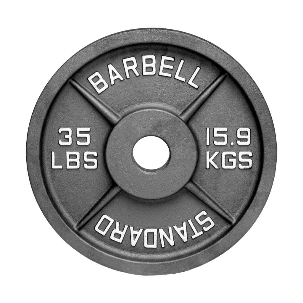 Photo 1 of 35 lb Weight Plate Pair from Barbell Standard | Powder Coated & Extremely Durable | Fits 2" Olympic StandardBars | 2% Tolerance Guarantee
