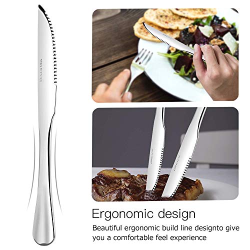 image for Steak Knives Set of 12, Elegant Life Japan Stainless Steel Kitchen Pre
