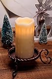 V-More Distressed Bronze Braided Pillar Candle Holder with Feet Pillar Centerpiece 8.75