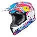 GLX Youth & Kids Motocross/ATV/Dirt Bike 3-pc Gear Combo Set - Helmet, Gloves & Goggles - DOT Certified (Large, Graffiti Pink & White)
