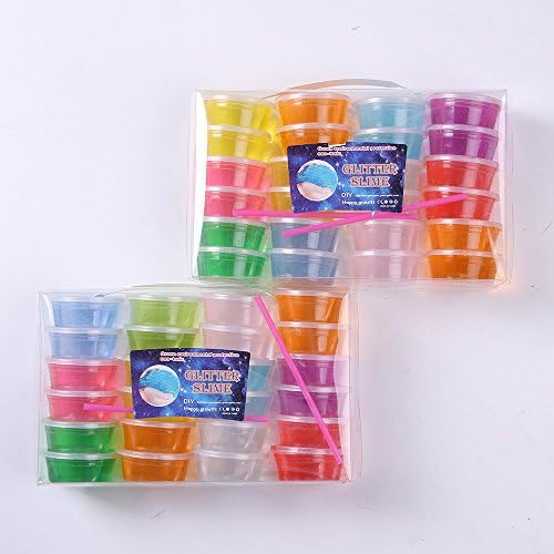 Box of 24 Glitter Slime Educational Crystal Jelly DIY Hand Putty Resin Mud Creative Kids Toy Gag Gift