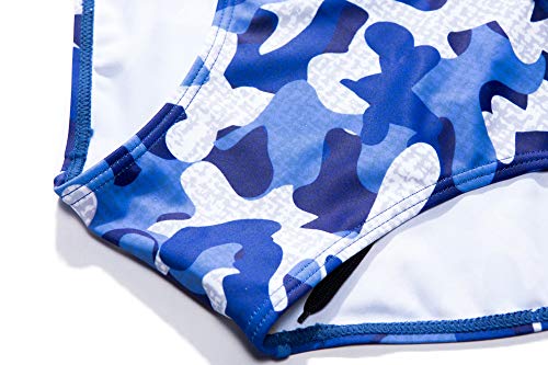 KGKE Mens Sexy Swim Briefs Camo Pattern Bikini Swimsuit for Men (Blue Camo, L) - Thumbnail 4