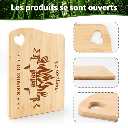 Blumuze Father's Day Gift for Dad, Carved Bamboo Chopping Board Birthday Gift Dad Father, Gift Idea for Father, Kitchen, Original Men's Gift, Father's Day, Christmas