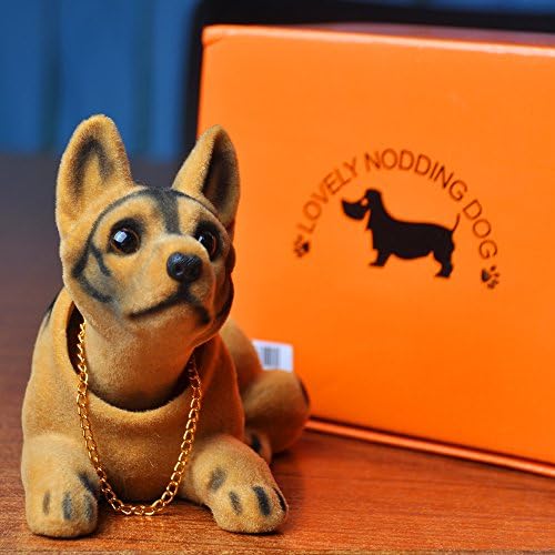 Dog Bobble Heads Car Freshener and Essential Oil Diffuser Car Interior Decorations Natural Resin Shaking Head Dog, Inasmile (Shepherd)
