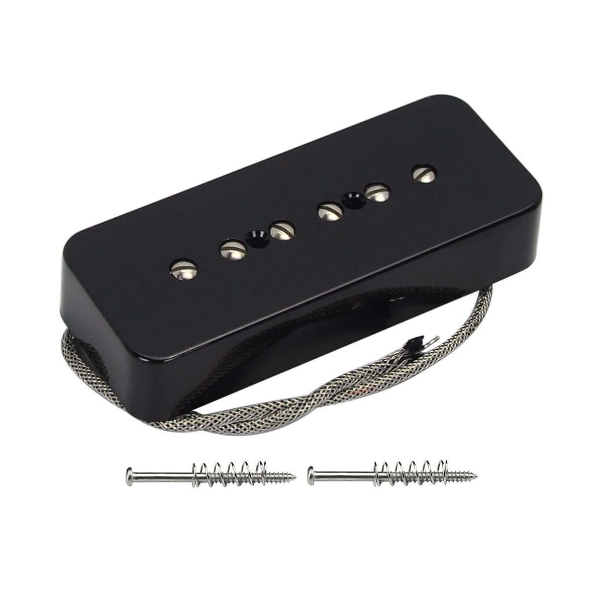 FLEOR Alnico 5 P90 Soapbar Single Coil Neck Pickup Single Coil Pickup for LP Electric Guitar, Black