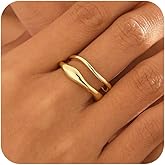 SELFROSE Rings for Women,Dainty Ring Set 14K Gold Plated Thumb Rings Non Tarnish Chunky Size 6-10 Gold Jewelry Gifts for Women