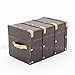 Odoria 1:12 Miniature Vintage Treasure Chest Wooden Case with Leather Cover Dollhouse Decoration Accessories