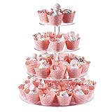 Cupcake Stand, 4 Tier Round Acrylic Cupcake Display